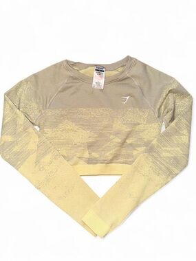 Gymshark Green Seamless Crop Long Sleeve Top